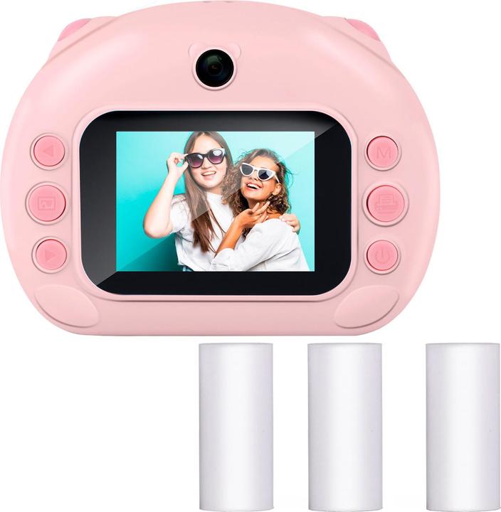 Produktbild Casativo Sofortbildkamera, 12MP, rosa, mit 3 Druckpapier-Ersatzrollen