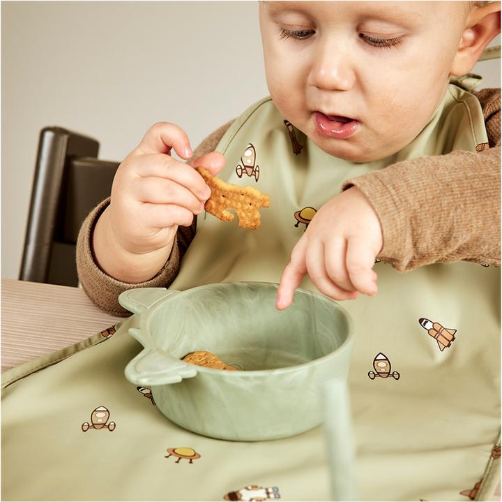 Actual product image Nuuroo Alberte long bib coated Light green- Space