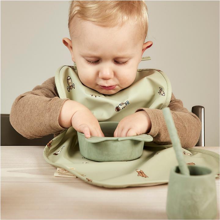 Actual product image Nuuroo Alberte long bib coated Light green- Space