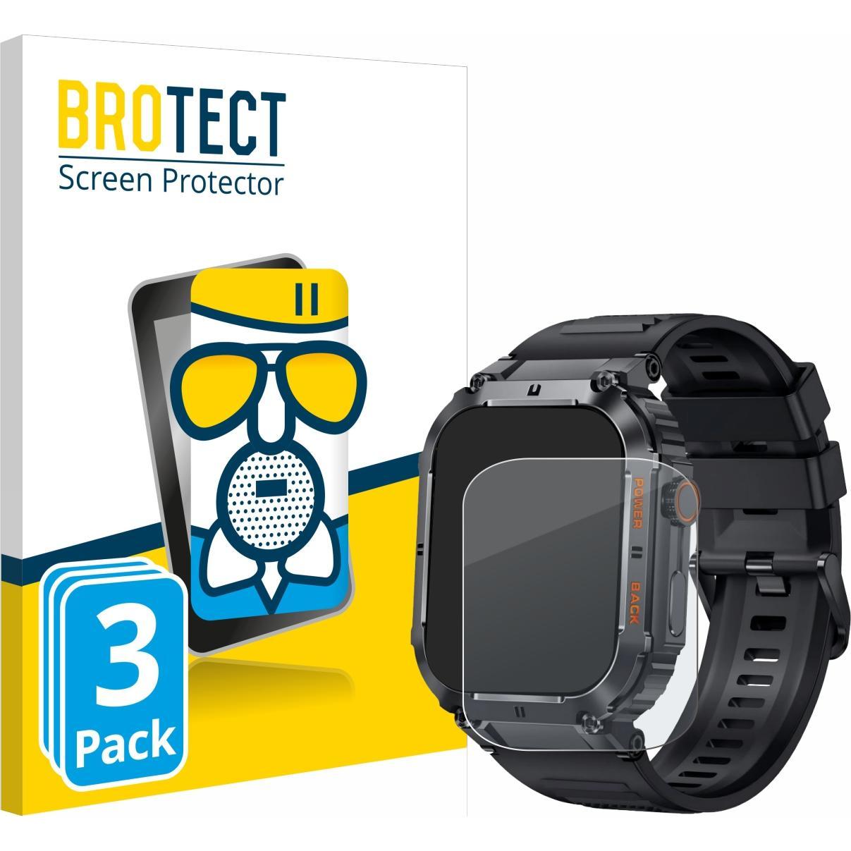 BROTECT Schutzglas Schutzfolie Displayschutz Display Schutz Glas Folie matt, Smartwatch Schutzfolie, Grau