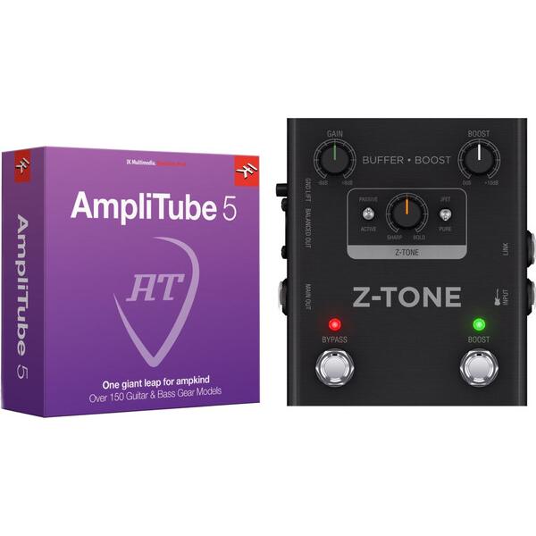 IK Multimedia Z-TONE Buffer Boost + AmpliTube 5 Bundle (Bass, Gitarre), Effektpedal