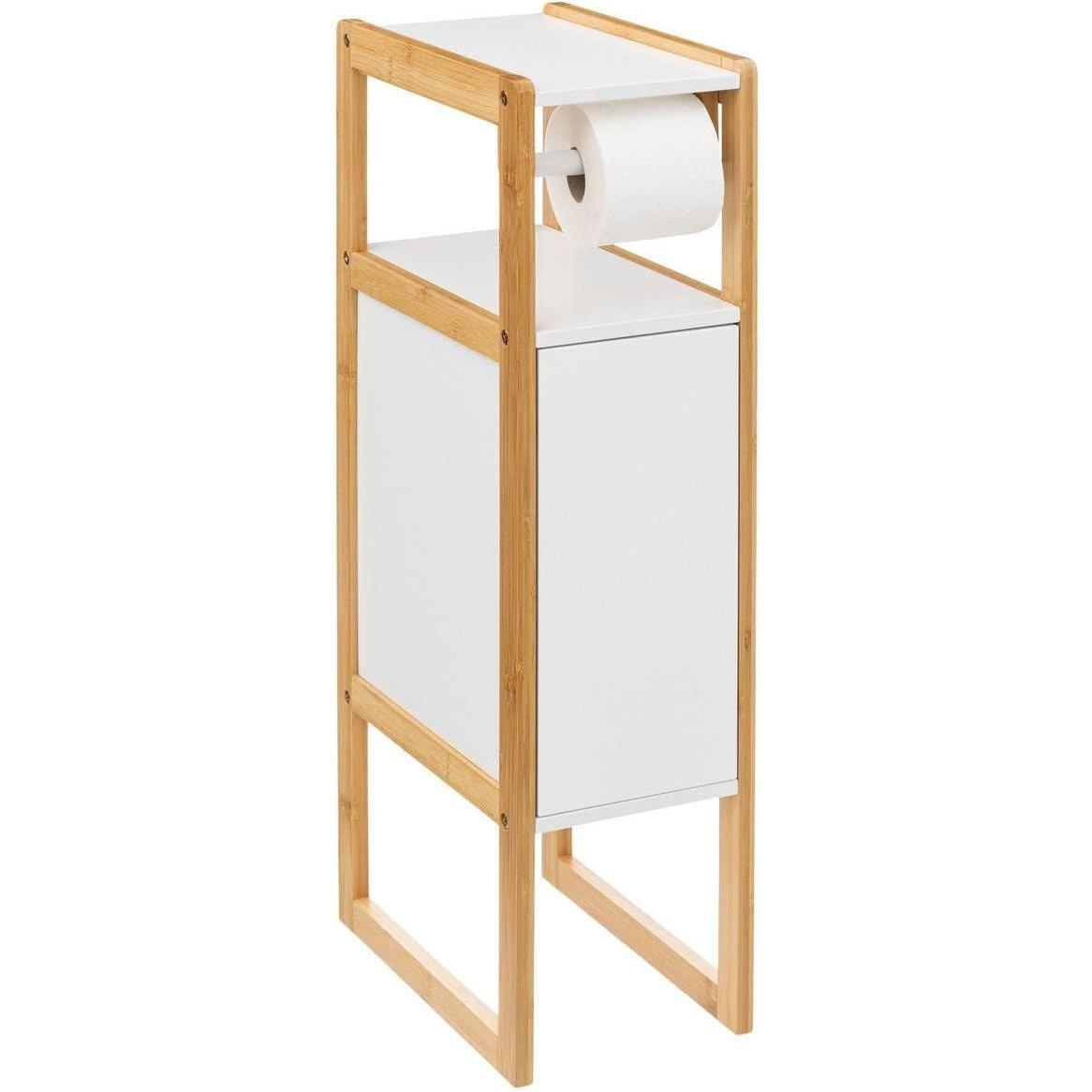 5Five, Spazzola WC, Wąska szafka na papier toaletowy NATUREO, bambusowy stelaż