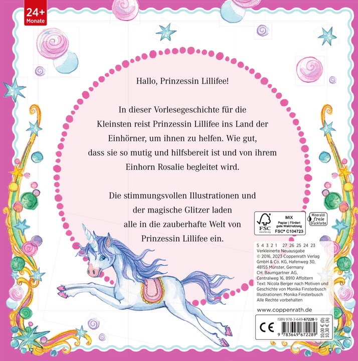 Produktbild Prinzessin Lillifee und das Einhornparadies (Pappbilderbuch) (Deutsch, Nicola Berger, MonikaFinsterbusch, 2023)