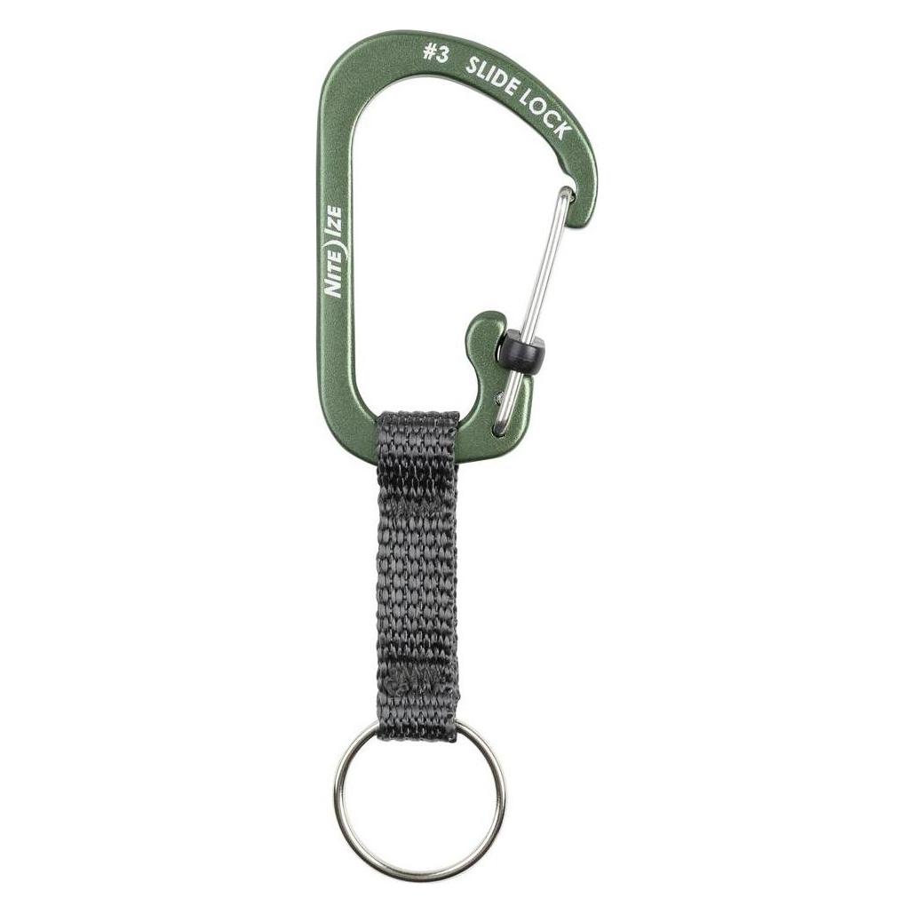 Nite Ize, Sleutelhanger, Slidelock Schlüsselkarabiner Oliv, Groen