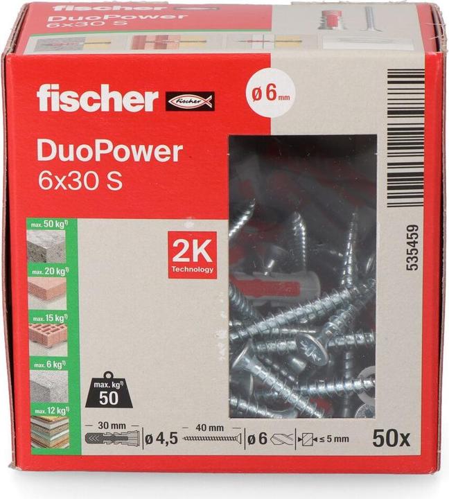 Produktbild Fischer 94626 Unidue UX 10X60 R WH NV (50 Stk.)
