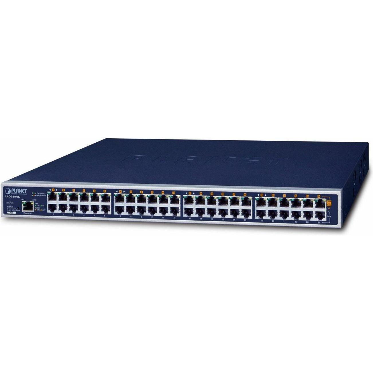 Planet 24-Port Gigabit 60W Ultra (24 Ports), Netzwerk Switch, Blau