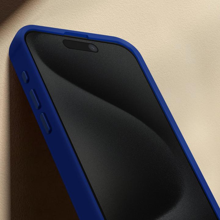 Actual product image Decoded AntiMicrobial Silicone Backcover iPhone 15 Pro Max Galactic Blue (Apple iPhone 15 Pro Max)
