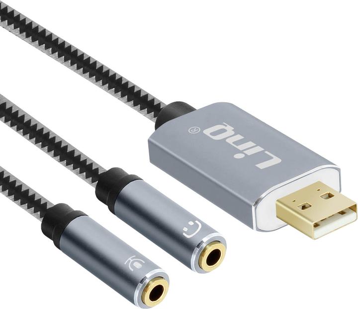Produktbild LinQ USB / 2x 3.5mm Klinke Adapter U3532 (3.5mm Klinke, 3.5mm Klinke)