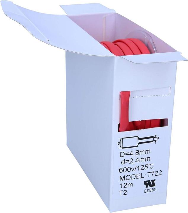 Actual product image Kalitec 12m heat shrink tubing red from 4.8mm to 2.4mm I 2:1 I Industrial quality from German dealer (1x)
