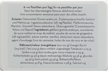 Nährwerte und Zutaten Phytopharma Fly and Drive Ingwer und Pfefferminz (40 Stück, Bonbon, 80 g)