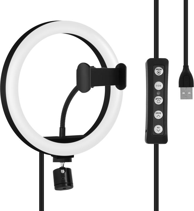 Produktbild Avizar LED-Ringlicht Handyhalter Weiss (Ringleuchte)