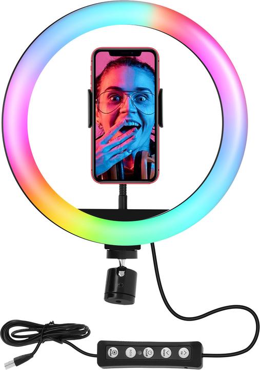 Produktbild Avizar LED-Ringlicht Handyhalter Weiss (Ringleuchte)