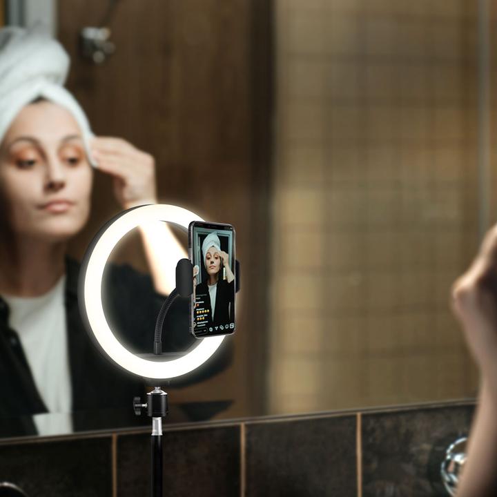 Produktbild Avizar LED-Ringlicht Handyhalter Weiss (Ringleuchte)