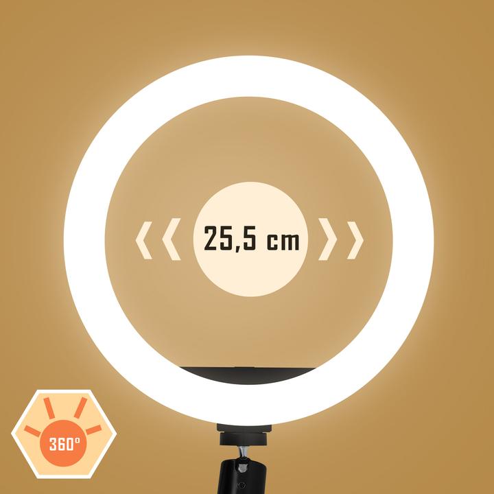 Produktbild Avizar LED-Ringlicht Handyhalter Weiss (Ringleuchte)