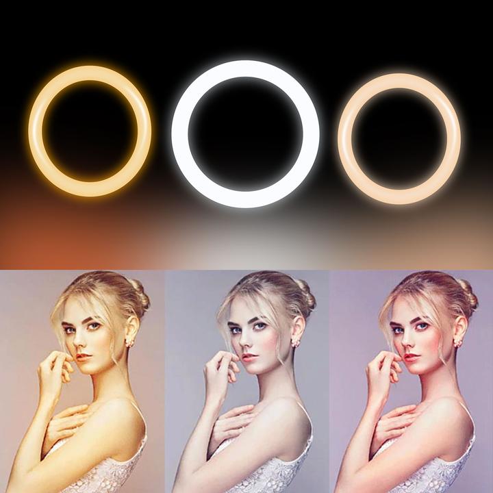 Produktbild Avizar LED-Ringlicht Handyhalter Weiss (Ringleuchte)