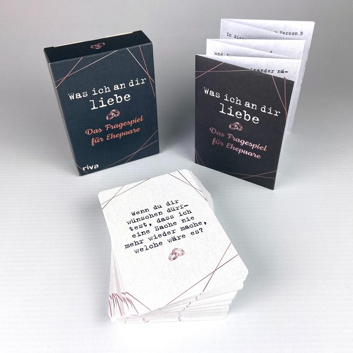 Actual product image Was ich an dir liebe – Das Fragespiel für Ehepaare (German, Riva Publishing House, 2021)