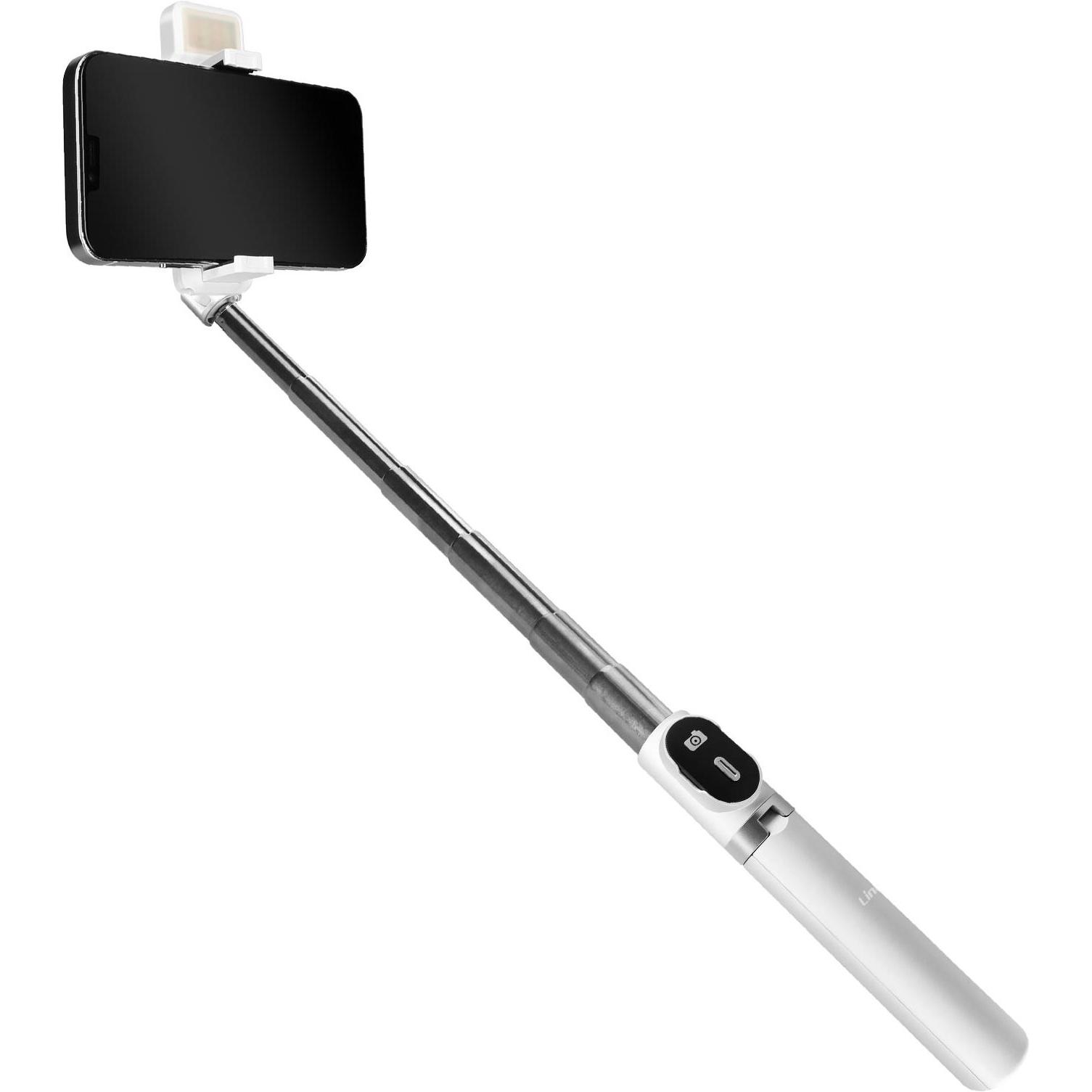 LinQ Bluetooth Selfie-Stick Stativfunktion + Fernsteuerung, Selfie Stick, Weiss