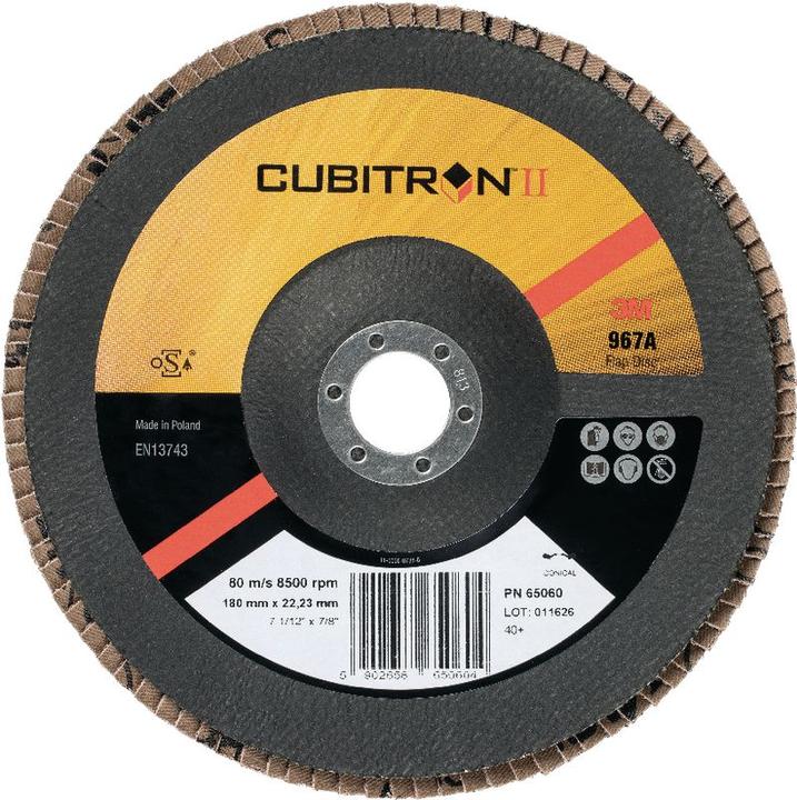 Actual product image 3M Abrasive flap disc CUBITRON II, type 967A, conical (80+)
