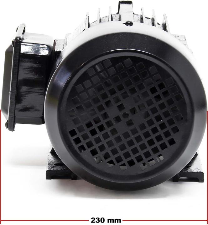 Actual product image Wiltec Professional Three-Phase Copper Electric Motor Double-Pole 400V 1.5kW with Copper Wire Coil