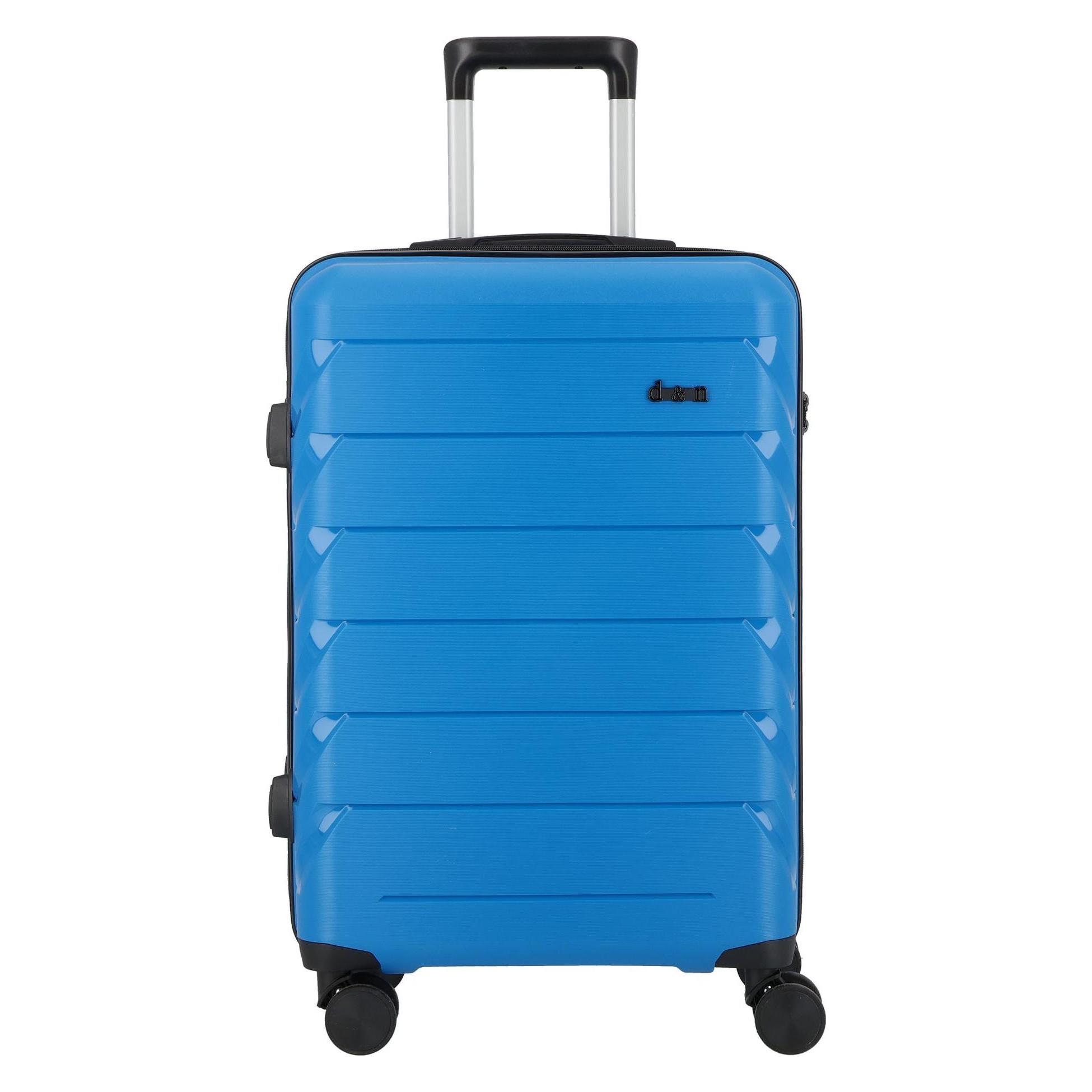 D&N, Koffer, Travel Line 4100 4 Rollen Trolley M 64 Cm, Blau, (60 l)