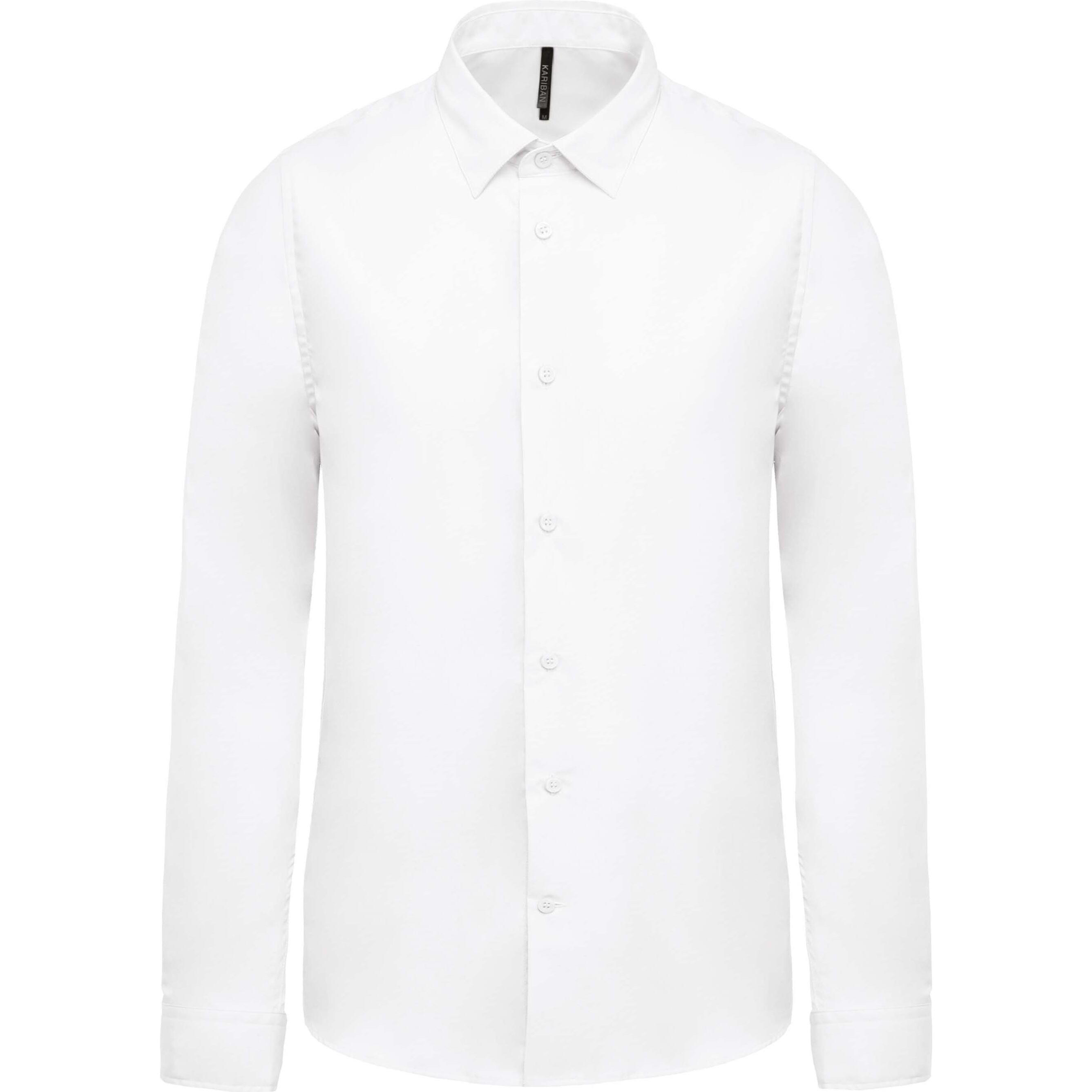 Kariban, Herren, Hemd, Popeline blanc, Weiss, (M)