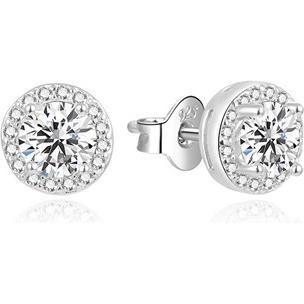 Beneto, Ohrringe, Beautiful silver earrings studs with zircons AGUP2303 (L)