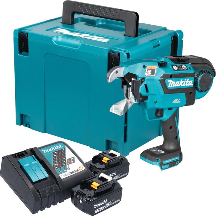 Actual product image Makita DTR 181 RG cordless rebar connector 18 V 0.8 mm brushless + 2x rechargeable battery 6.0 Ah +