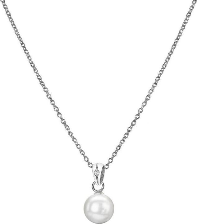 Produktbild Hot Diamonds Charming Silver Diamond and Pearl Necklace Diamond Amulets DP895 (Chain. Pendant)