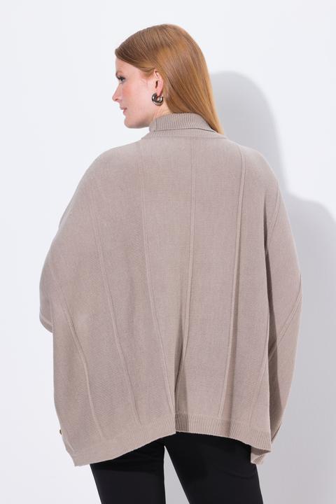 Produktbild Ulla Popken Strickponcho, Strukturrippen, Oversized, Rollkragen (58, 60, 62)