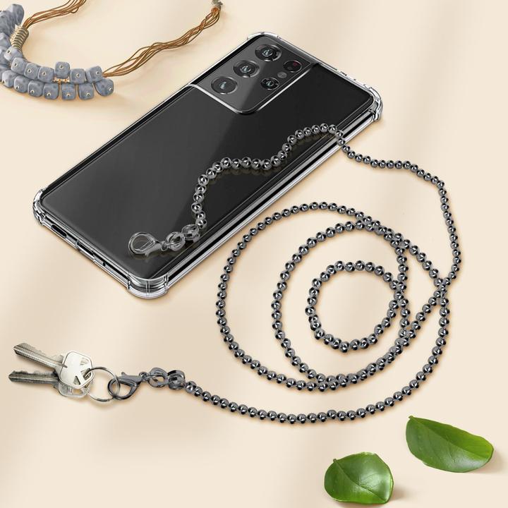 Image du produit Avizar Bijoux pour téléphone portable, chaîne à boules, 110cm