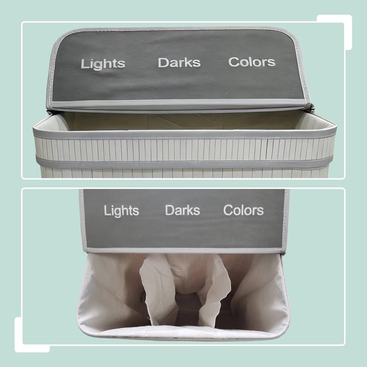 Actual product image Relaxdays Bamboo laundry bin (105 l)