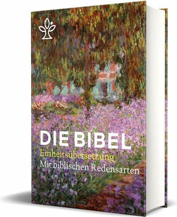 Die Bibel mit Umschlagmotiv Irisbeet und Redensarten (Deutsch, Englisch, 2017)