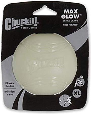 Immagine prodotto Chuckit! CHUCKIT MAX GLOW Incandescente diametro 9 cm taglia XL Bianco (Palla giocattolo per cani)