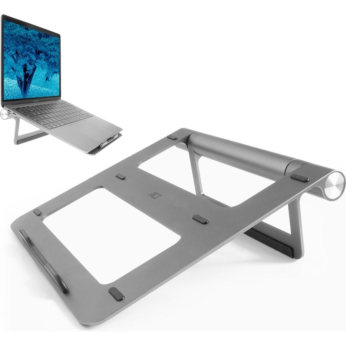 ACT Supporto per laptop con docking station staccabile, Supporto per notebook, Argento