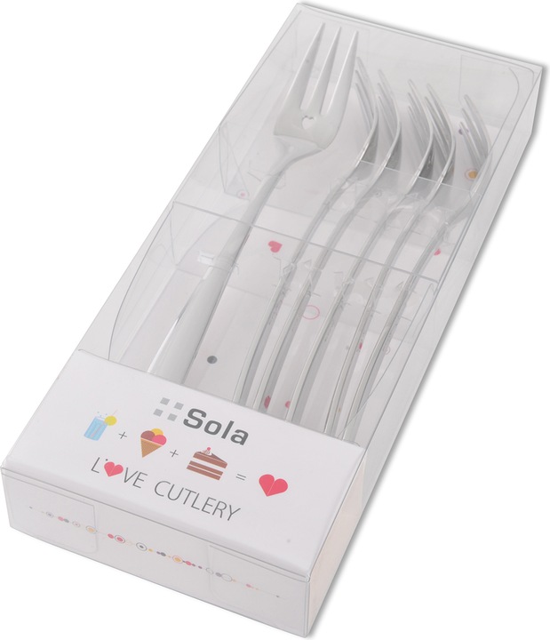 Immagine prodotto Sola Set di forchette per torte con cuore (6 Pezzo/i, Forcone)