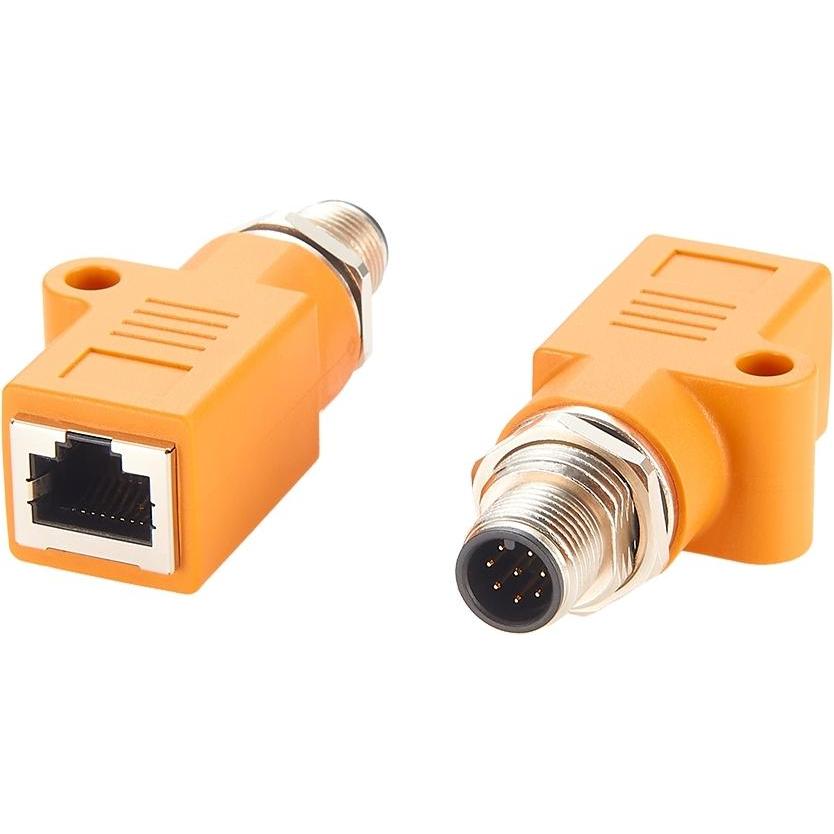 Thumbnail - Exsys Adapter M12 A-code ST - RJ45 BU (RJ45 (1x)), Netzwerkadapter, Orange