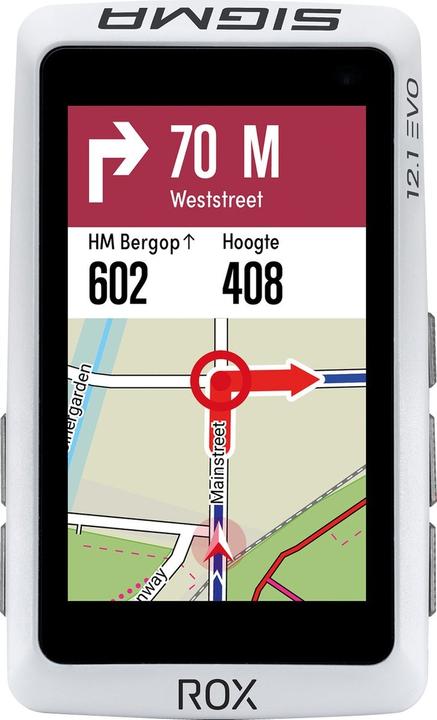 Produktbild Sigma Sport ROX 12.1 Evo GPS Fietscomputer - White - long Butler GPS out-front houder