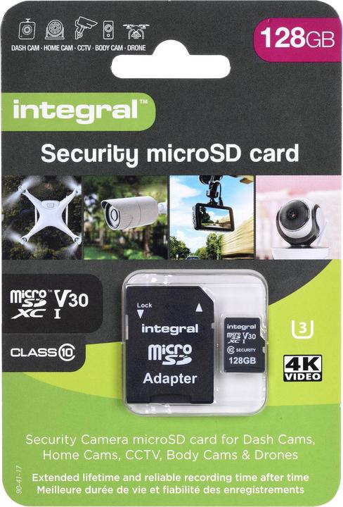 Produktbild Card Security Micro SDHC 128 GB Class 10 UHS-I / U3 A1 V30 (INMSDX128G10-SEC) (128 GB, microSDXC, U3, UHS-I)
