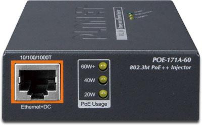 Produktbild Planet POE-171A-60 Netzwerk-Switch Gigabit Ethernet (10/100/1000) Power over Ethernet (PoE) (2 Ports)