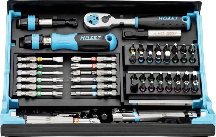 Productafbeelding HAZET Bit-assortiment SmartCase 2200SC-31 73-dl. sleuf/PH/PZD/TX/TX w.tang/binnen-6Kt. (Kruis Pozidriv PZ, Cross Phillips PH, Schroefgleuf, Zeskantbus TX, Inbus)