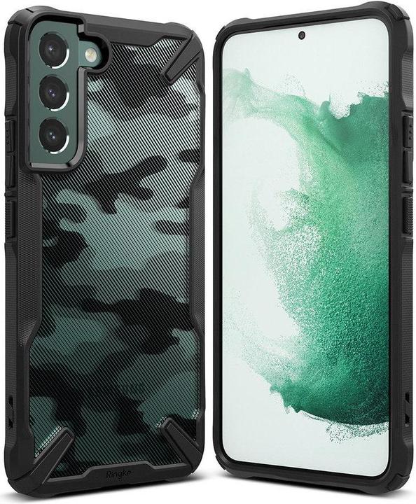 Actual product image Ringke Fusion X case armored cover with frame for Samsung galaxy s22 + (s22 plus) black camo black (Samsung Galaxy S22+)