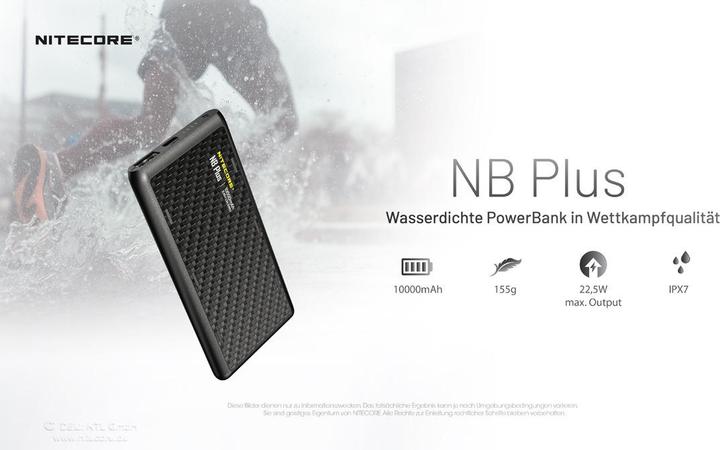 Actual product image Nitecore NB Plus 10000mAh Waterproof Energy Bar Powerbank (10000 mAh, 22.50 W)