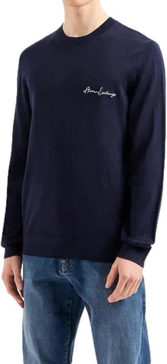 Produktbild Armani Exchange Heren Essential, Crewneck, Logo Lettering, pullover sweater, Donkerblauw, S (S)