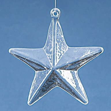 Produktbild Glasi Hergiswil Weihnachtsdeko Stern mit Öse aus Glas, 7.5 cm