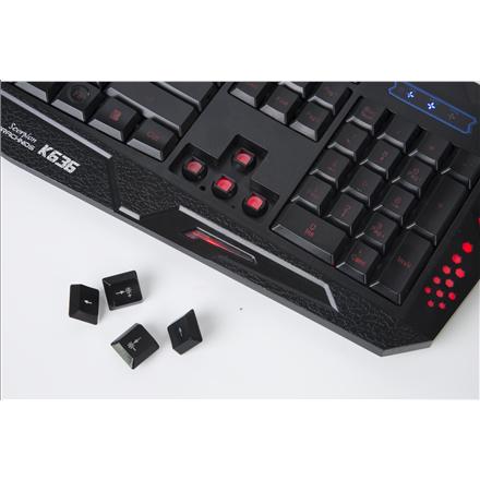 Thumbnail - Marvo K636 gaming keyboard, EN (US, Kabelgebunden), Tastatur, Schwarz