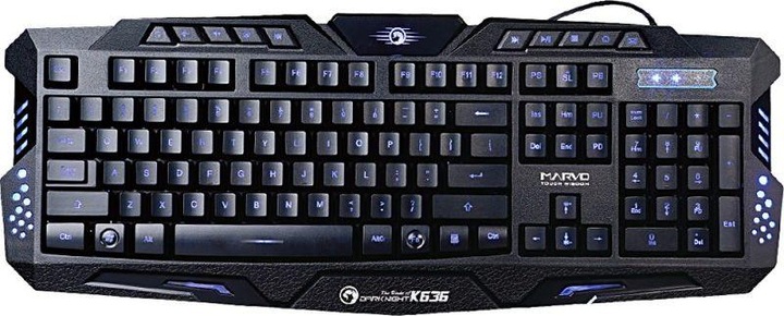 Actual product image Marvo K636 gaming keyboard, EN (US, Cable)