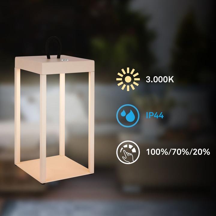 Immagine prodotto Briloner Lampada da tavolo LED ricaricabile, beige (450 lm)