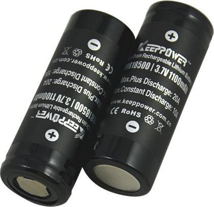 Immagine prodotto Keeppower Akku IMR18500 - (10A) Li-Ion-Akku (1 pz., 18500, 1100 mAh)