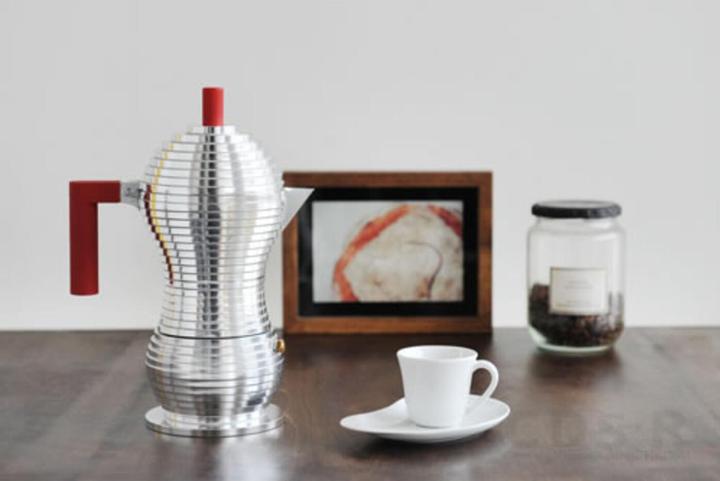 Actual product image Alessi Espresso Maker PULCINA Platinum (6 T.)