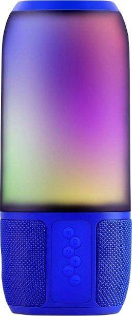 Produktbild V-TAC 6W Bluetooth speaker with LED lights, blue, USB and TF slot, DC: 5V (2 h)